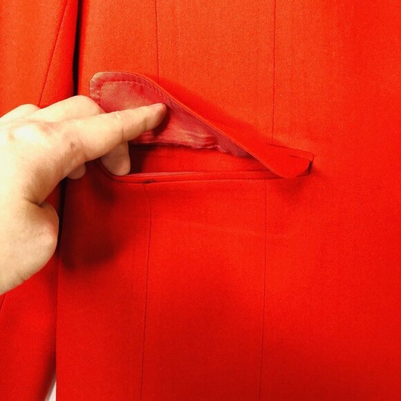 Pendleton 100% Wool Suits Set Blazer Jacket Sz 10 Skirt 12 Red Holiday Christmas - Picture 5 of 15